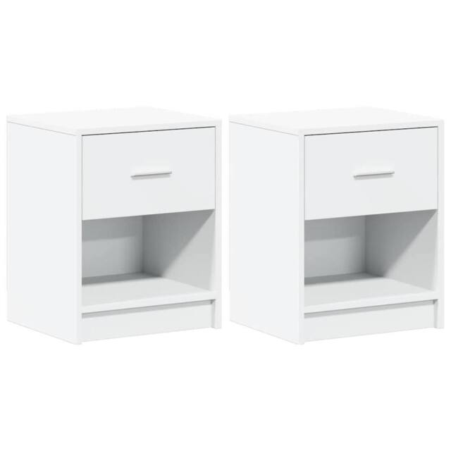 Berkfield Home Bedside Cabinets 2 pcs with Drawer White 40x34x50 cm - Size: 40 x 34 x 50 cm - image 1