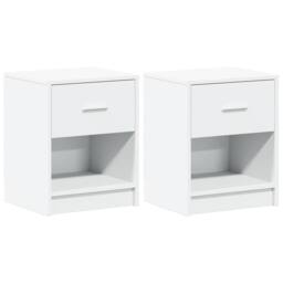 Berkfield Home Bedside Cabinets 2 pcs with Drawer White 40x34x50 cm - Size: 40 x 34 x 50 cm - thumbnail 1