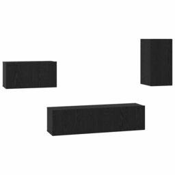 Berkfield Home with Shelf Wall-mounted Other with Storage with Door 4 pcs Black oak 30.5 x 30 x 60 cm Engineered wood - thumbnail 2