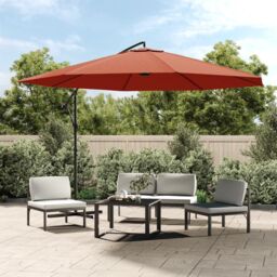 Berkfield Home Cantilever Umbrella with Aluminium Pole 350 cm Terracotta in Brown - thumbnail 1