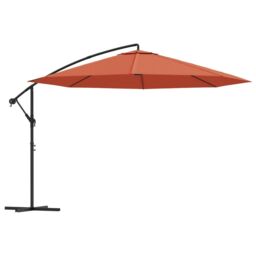 Berkfield Home Cantilever Umbrella with Aluminium Pole 350 cm Terracotta in Brown - thumbnail 2