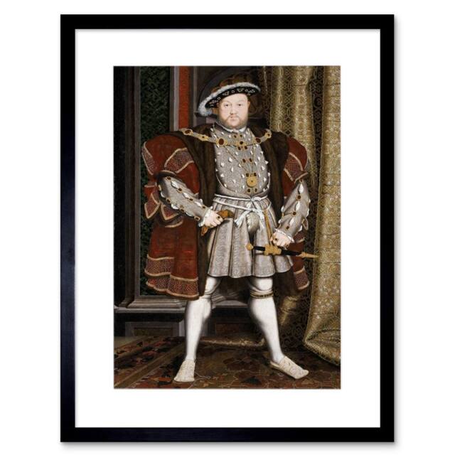 "Artery8 Antique Holbein Junior Henry Tudor VIII King England Framed Art Print in Brown - Size: W12"" x H16""" - image 1
