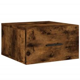 Berkfield Home Decorative Wall-mounted Bedside Cabinet Smoked Oak 35x35x20 cm in Brown - Size: 35 x 35 x 20 cm - thumbnail 3