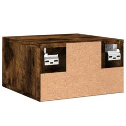 Berkfield Home Decorative Wall-mounted Bedside Cabinet Smoked Oak 35x35x20 cm in Brown - Size: 35 x 35 x 20 cm - thumbnail 8