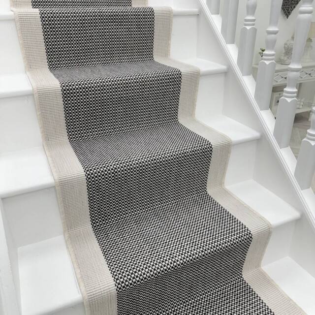 runrug Stair Runner Carpet - Reversible & Durable, 2mm - 'Vichy' in Grey - Size: 70 cm x 660 cm - image 1