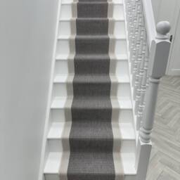 runrug Stair Runner Carpet - Reversible & Durable, 2mm - 'Vichy' in Grey - Size: 70 cm x 660 cm - thumbnail 5