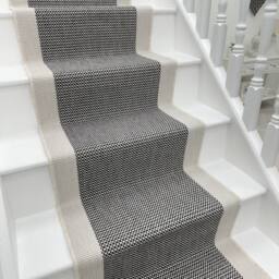 runrug Stair Runner Carpet - Reversible & Durable, 2mm - 'Vichy' in Grey - Size: 70 cm x 660 cm - thumbnail 1