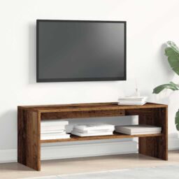 Berkfield Home TV Cabinet Old Wood 100x40x40 cm Engineered Wood in Brown - Size: 100 x 40 x 40 cm - thumbnail 3