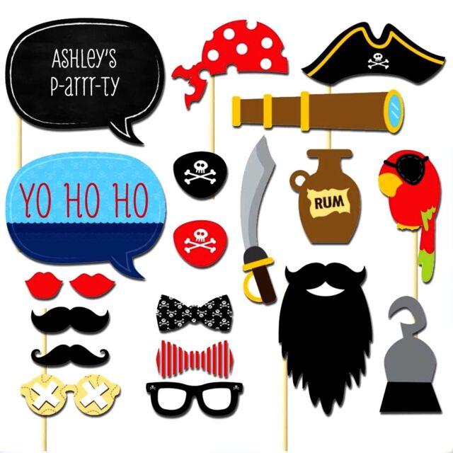 Shatchi 20Pcs Pirate Party Photo Booth Props Halloween Decor Accessories Children Fun - image 1