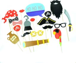 Shatchi 20Pcs Pirate Party Photo Booth Props Halloween Decor Accessories Children Fun - thumbnail 3