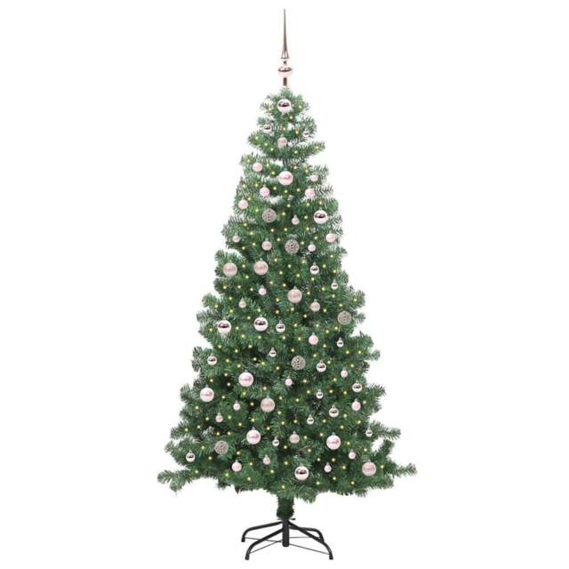 Berkfield Home Lush Christmas Tree with 300 LEDs with Stand Green 240 cm PVC - image 1