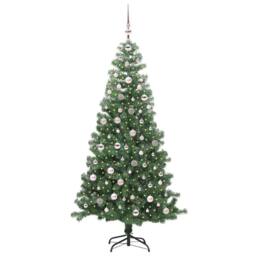 Berkfield Home Lush Christmas Tree with 300 LEDs with Stand Green 240 cm PVC