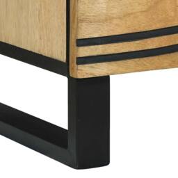Berkfield Home TV Cabinet, 100x33.5x46 cm, made from solid mango wood in Beige - Size: 100x33.5x46 cm - thumbnail 8