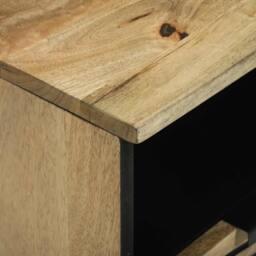 Berkfield Home TV Cabinet, 100x33.5x46 cm, made from solid mango wood in Beige - Size: 100x33.5x46 cm - thumbnail 6