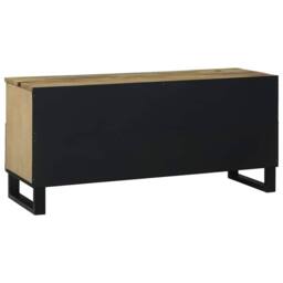 Berkfield Home TV Cabinet, 100x33.5x46 cm, made from solid mango wood in Beige - Size: 100x33.5x46 cm - thumbnail 5