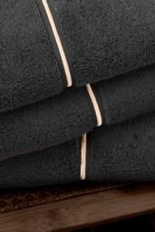 Bianca 'Zero Twist Satin Stitch' Cotton Towel in Black - thumbnail 2