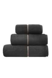 Bianca 'Zero Twist Satin Stitch' Cotton Towel in Black - thumbnail 4