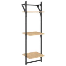 Berkfield Home Decorative 6 Piece Wall Shelf Set with Bars Sonoma Oak Engineered Wood in Brown - thumbnail 7