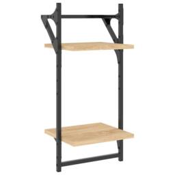 Berkfield Home Decorative 6 Piece Wall Shelf Set with Bars Sonoma Oak Engineered Wood in Brown - thumbnail 8