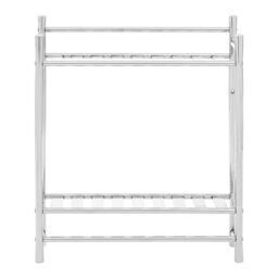 Orsina Dara 2 Tier Wall Mount Towel Shelves in Silver - thumbnail 2