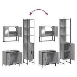 Berkfield Home Durable 3 Piece Bathroom Furniture Set Grey Sonoma Engineered Wood - thumbnail 9