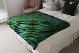 Benjamin Tate Design grren leaves pattern & texture at Indonesia Designer Blanket in Natural - Size: 120 cm x 150 cm - thumbnail 4