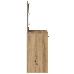 Berkfield Home Dressing Table with LED Lights Artisan Oak 78.5x41x135 cm in Brown - thumbnail 6