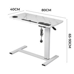 Levede Adjustable Standing Desk 65CM to 93CM Height USB Charging in White - thumbnail 9