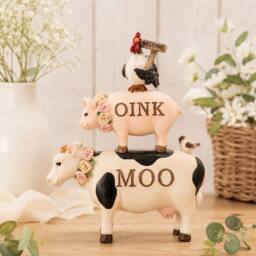 Country Living Resin Stacking Farm Animals in White - thumbnail 1