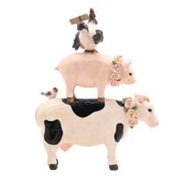 Country Living Resin Stacking Farm Animals in White - thumbnail 4
