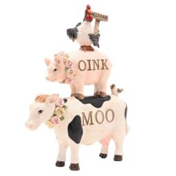 Country Living Resin Stacking Farm Animals in White - thumbnail 3