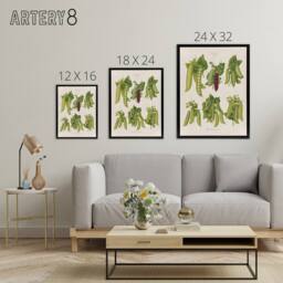 "Artery8 Peas Kitchen Vintage Botanical Ernst Benary Framed Canvas Wall Art in White - Size: W12"" x H16""" - thumbnail 4