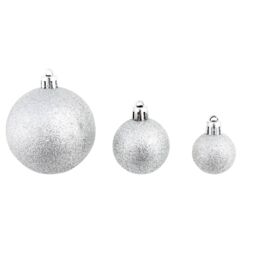 Berkfield Home 100 Piece Christmas Ball Set 3/4/6 cm Silver - thumbnail 4