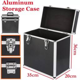 Ventryn Black heavy duty vinyl record storage box. Lockable case - thumbnail 6