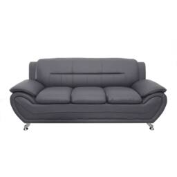 SquareBoxx Celestina 3+2 Modern Leather Sofa Set in Grey - thumbnail 3