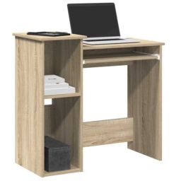 Berkfield Home Desk with Shelves Sonoma Oak 84x40x78 cm Engineered Wood in Brown - Size: 84 x 40 x 78 cm - thumbnail 1