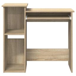Berkfield Home Desk with Shelves Sonoma Oak 84x40x78 cm Engineered Wood in Brown - Size: 84 x 40 x 78 cm - thumbnail 5
