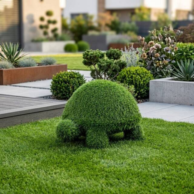 Garden Greatness Artificial Grass Turtle Garden Ornament in Green - image 1