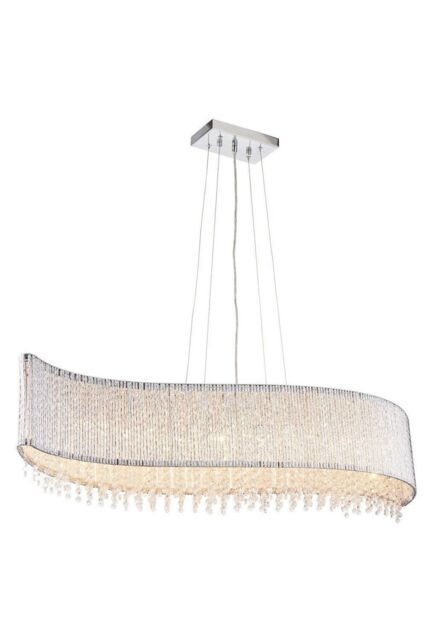Netlighting Galina 8 Light Ceiling Pendant Chrome Plate & Clear Crystal G9 - image 1