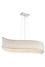 Netlighting Galina 8 Light Ceiling Pendant Chrome Plate & Clear Crystal G9 - thumbnail 1