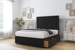 "Sloomy Somerset Plush Divan Base No Drawers 54"" Headboard in Black - Size: Double" - thumbnail 4