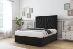 "Sloomy Somerset Plush Divan Base No Drawers 54"" Headboard in Black - Size: Double" - thumbnail 3