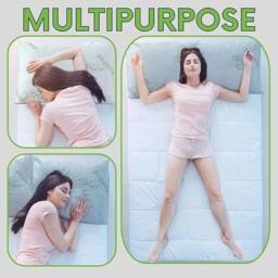 NESTLUNE 2 Memory Foam Bamboo Pillow Neck Head Support in White - Size: Double - thumbnail 5