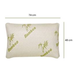 NESTLUNE 2 Memory Foam Bamboo Pillow Neck Head Support in White - Size: Double - thumbnail 4