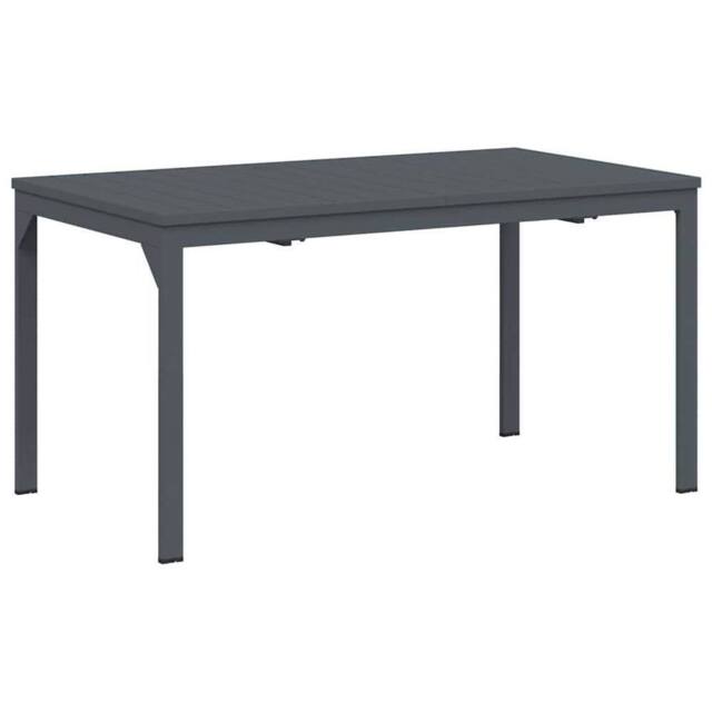 Berkfield Home Garden Table Dark Grey Aluminium Large Expandable Table Leaves - image 1