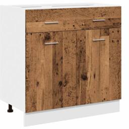 Berkfield Home Durable Drawer Bottom Cabinet Lyon Old Wood 80x46x81.5 cm Enginee in Brown - thumbnail 3