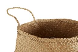 Orsina Black & Silver Medium Seagrass Basket, Decorative Seagrass Box, Stylish Storage Basket For Home, Or Closet in Natural - thumbnail 6