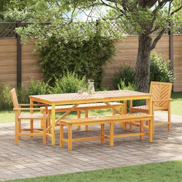 Berkfield Home 5 Piece Garden Dining Set Solid Wood Acacia in Brown - image 1