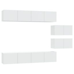 Berkfield Home 4 Piece TV Cabinet Set White Engineered Wood - thumbnail 2
