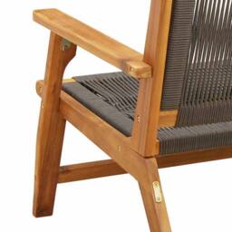 Berkfield Home Garden Bench Grey 76x122x73 cm Solid Wood Acacia in Brown - Size: 76 x 122 x 73 cm - thumbnail 9